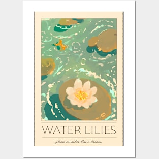 water lilies vintage pond poster Posters and Art